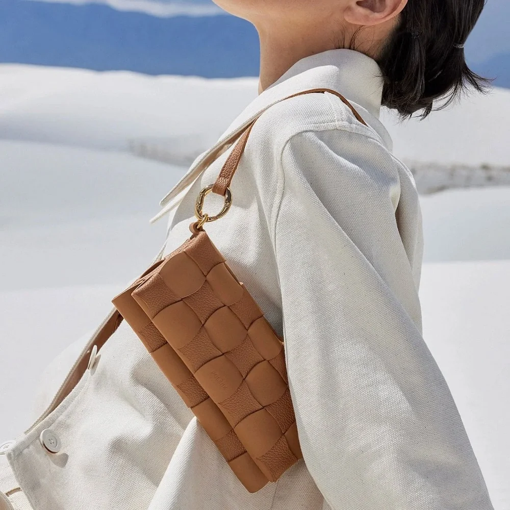 Polene Neiti Clutch Bag in Camel - Picture 7 of 16